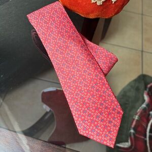 Hermes Red Silk Tie